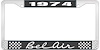 1974 Bel Air Black And Chrome License Plate Frame With White Lettering - image 1