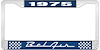 1975 Bel Air Blue And Chrome License Plate Frame With White Lettering - image 1
