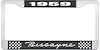 1959 Biscayne Black And Chrome License Plate Frame With White Lettering - image 1
