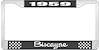 1959 Biscayne Black And Chrome License Plate Frame With White Lettering - image 1