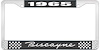 1965 Biscayne Black And Chrome License Plate Frame With White Lettering - image 1