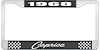 1968 Caprice Black And Chrome License Plate Frame With White Lettering - image 1