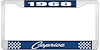 1968 Caprice Blue And Chrome License Plate Frame With White Lettering - image 1