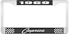 1969 Caprice Black And Chrome License Plate Frame With White Lettering - image 1