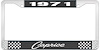 1971 Caprice Black And Chrome License Plate Frame With White Lettering - image 1