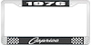 1976 Caprice Black And Chrome License Plate Frame With White Lettering - image 1