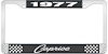 1977 Caprice Black And Chrome License Plate Frame With White Lettering - image 1