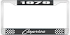 1979 Caprice Black And Chrome License Plate Frame With White Lettering - image 1