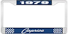 1979 Caprice Blue And Chrome License Plate Frame With White Lettering - image 1