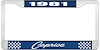 1981 Caprice Blue And Chrome License Plate Frame With White Lettering - image 1