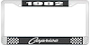 1982 Caprice Black And Chrome License Plate Frame With White Lettering - image 1