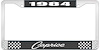 1984 Caprice Black And Chrome License Plate Frame With White Lettering - image 1