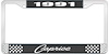 1991 Caprice Black And Chrome License Plate Frame With White Lettering - image 1