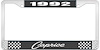 1992 Caprice Black And Chrome License Plate Frame With White Lettering - image 1