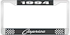 1994 Caprice Black And Chrome License Plate Frame With White Lettering - image 1