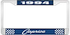 1994 Caprice Blue And Chrome License Plate Frame With White Lettering - image 1