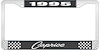 1995 Caprice Black And Chrome License Plate Frame With White Lettering - image 1