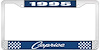 1995 Caprice Blue And Chrome License Plate Frame With White Lettering - image 1