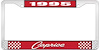 1995 Caprice Red And Chrome License Plate Frame With White Lettering - image 1
