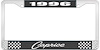 1996 Caprice Black And Chrome License Plate Frame With White Lettering - image 1