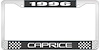 1996 Caprice Black And Chrome License Plate Frame With White Lettering - image 1