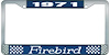 1971 Firebird License Plate Frame - Blue - image 1