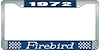 1972 Firebird License Plate Frame - Blue - image 1