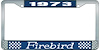 1973 Firebird License Plate Frame - Blue - image 1