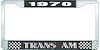 1970 Trans Am License Plate Frame Style 1 Black - image 1