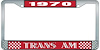 1970 Trans Am License Plate Frame Style 1 Red - image 1