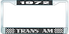 1972 Trans Am License Plate Frame Style 1 Black - image 1