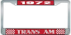 1972 Trans Am License Plate Frame Style 1 Red - image 1