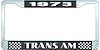 1973 Trans Am License Plate Frame Style 2 Black - image 1