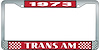 1973 Trans Am License Plate Frame Style 2 Red - image 1