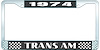 1974 Trans Am License Plate Frame Style 2 Black - image 1