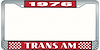 1976 Trans Am License Plate Frame Style 2 Red - image 1