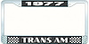 1977 Trans Am License Plate Frame Style 2 Black - image 1