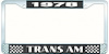 1978 Trans Am License Plate Frame Style 2 Black - image 1