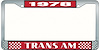 1978 Trans Am License Plate Frame Style 2 Red - image 1