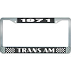 LF2337101A 1971 Trans Am, License Plate Frame, Style #2, Black & Chrome w/ White Lettering - image 1