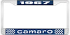 1967 Camaro License Plate Frame Style 1 Blue - image 1