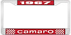 1967 Camaro License Plate Frame Style 1 Red - image 1