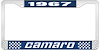 1967 Camaro License Plate Frame Style 2 Blue - image 1