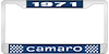 1971 Camaro License Plate Frame Style 1 Blue - image 1
