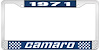 1971 Camaro License Plate Frame Style 2 Blue - image 1