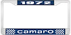 1972 Camaro License Plate Frame Style 1 Blue - image 1