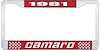 1981 Camaro License Plate Frame Style 2 Red - image 1