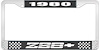 1980 Z28 License Plate Frame Black & Chrome, with White Lettering - image 1