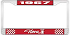 1967 Nova License Plate Frame Style 1 Red - image 1