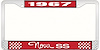 1967 Nova SS License Plate Frame Style 3 Red - image 1